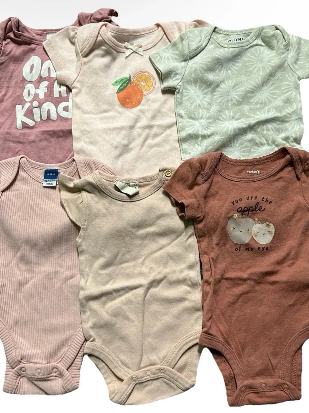 Baby Girl Short Sleeve Bodysuits Pink Ribbed Sunshine Size 0-3 Months
